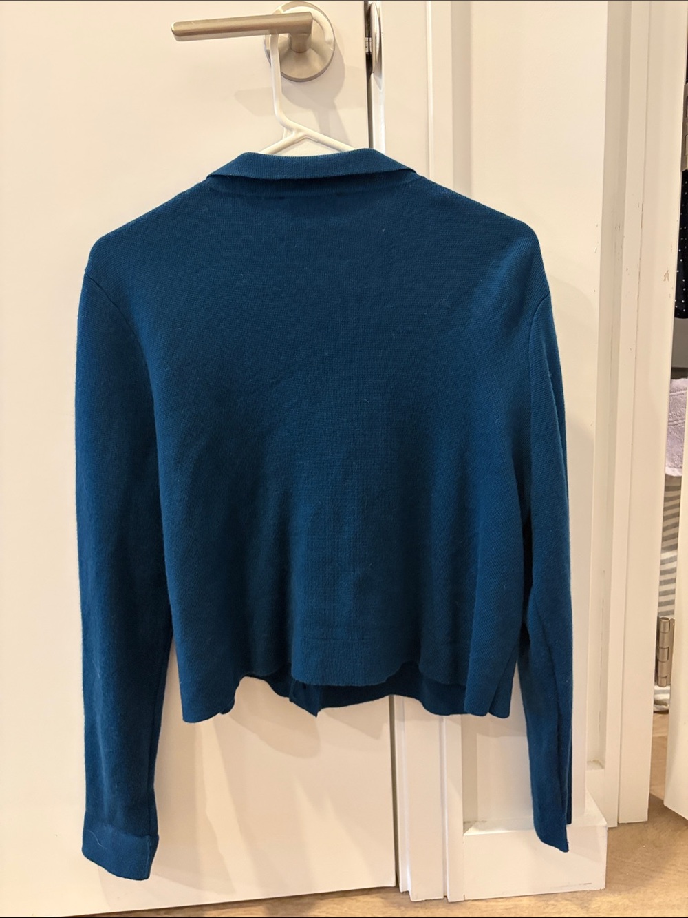 Blue Button Front Knit Jacket - Picture 3 of 3